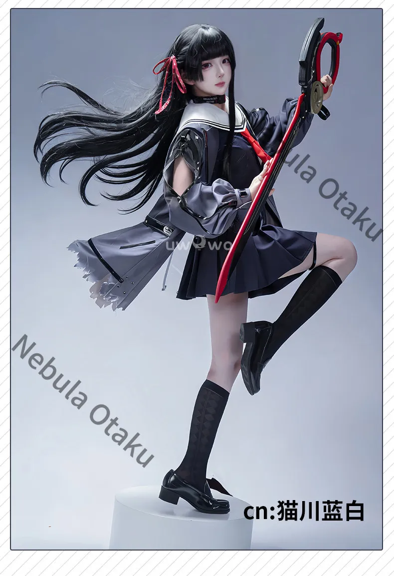 Wuthering Waves CHISA Costume Bow Tie Over-the-calf Socks Cosplay Costumes Fitting Headdress Colleagues Anime All Saints' Day