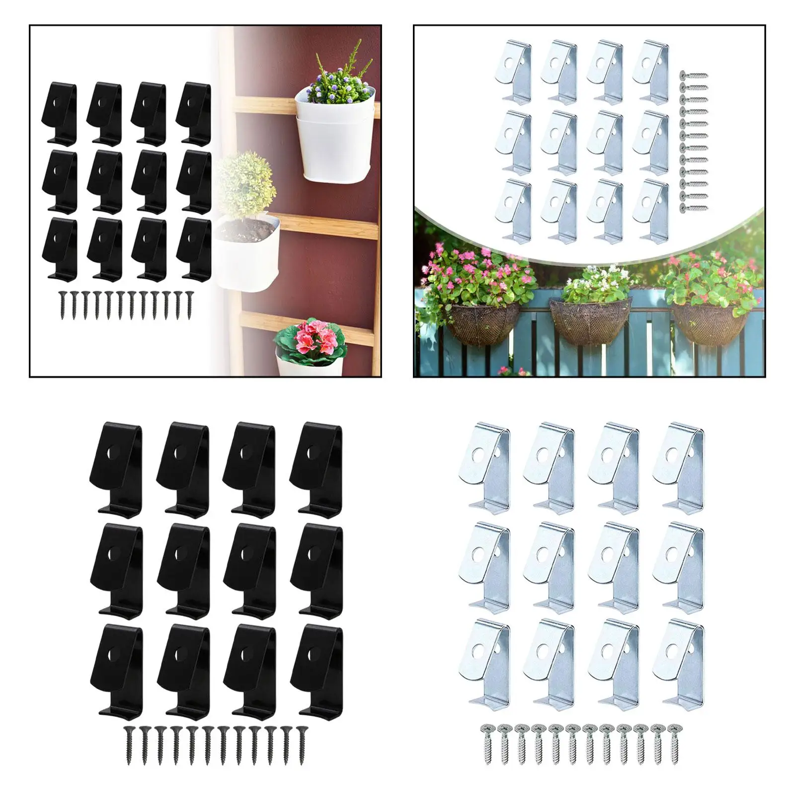 12 Pieces Flower Pot Clips Metal Metal Plant Stand for Patio