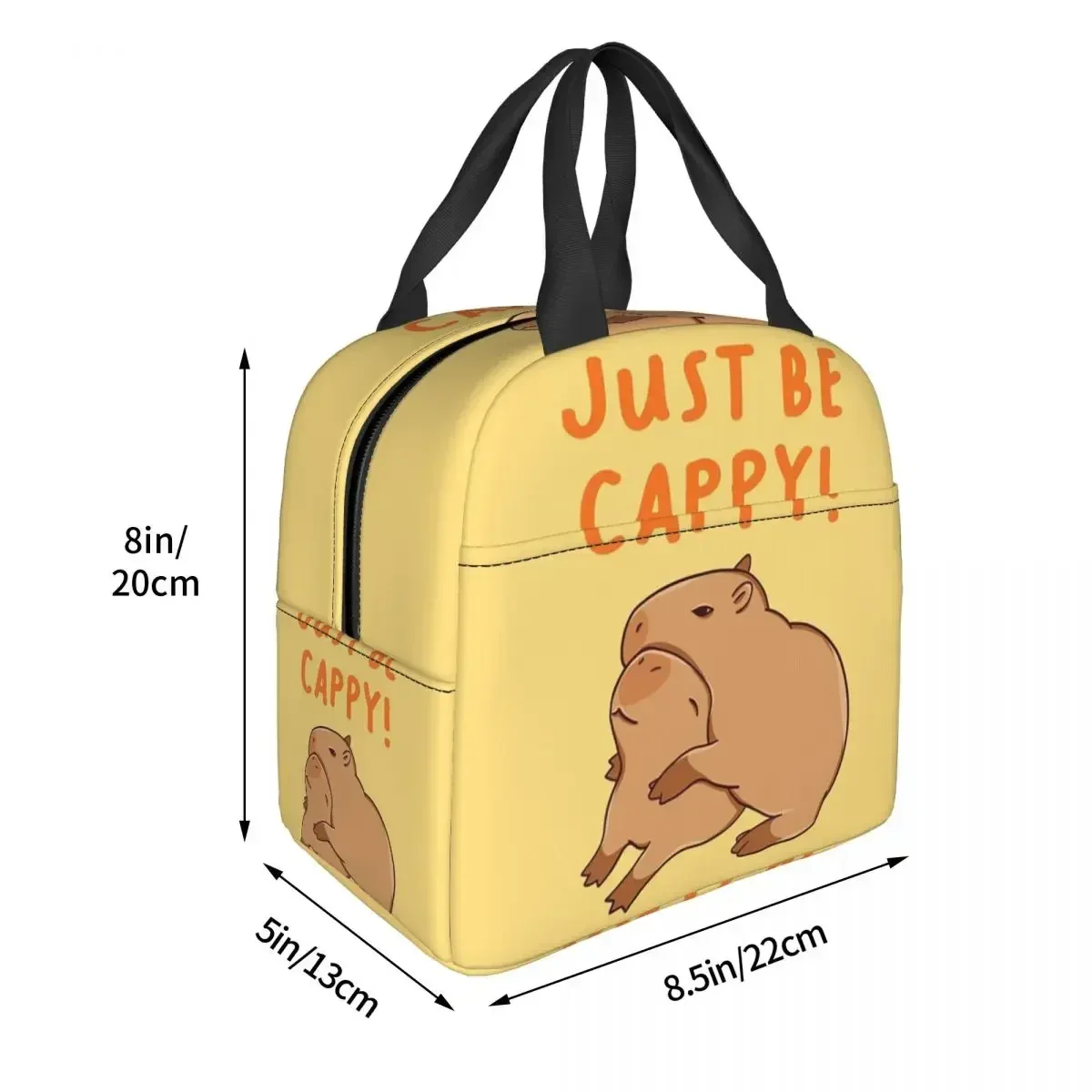 Just Be Cappy And Hug A Capybara Insulated Lunch Bag for Kids School Cooler Thermal Food Box Tote Portable Lunch Boxes Container