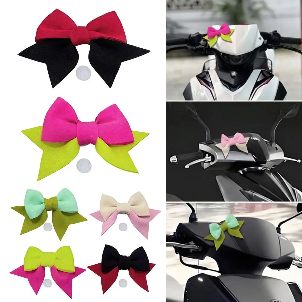 Fabric Scooter Bow Decoration Lightweight Self Adhesive Motorcycle Helmet Bow Multicolor Electric Bike Tail Decor