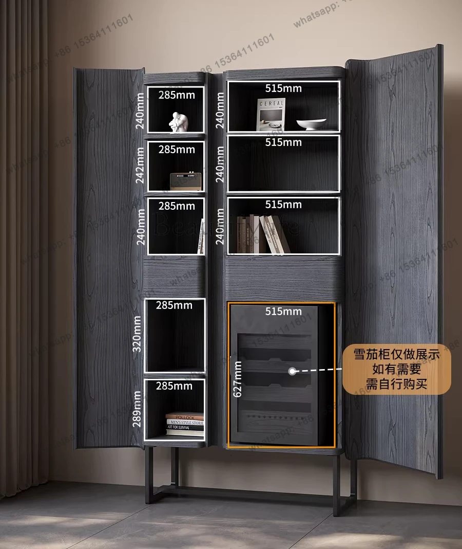 Ash wood modern simple Duobao Pavilion vertical locker storage Bogu rack