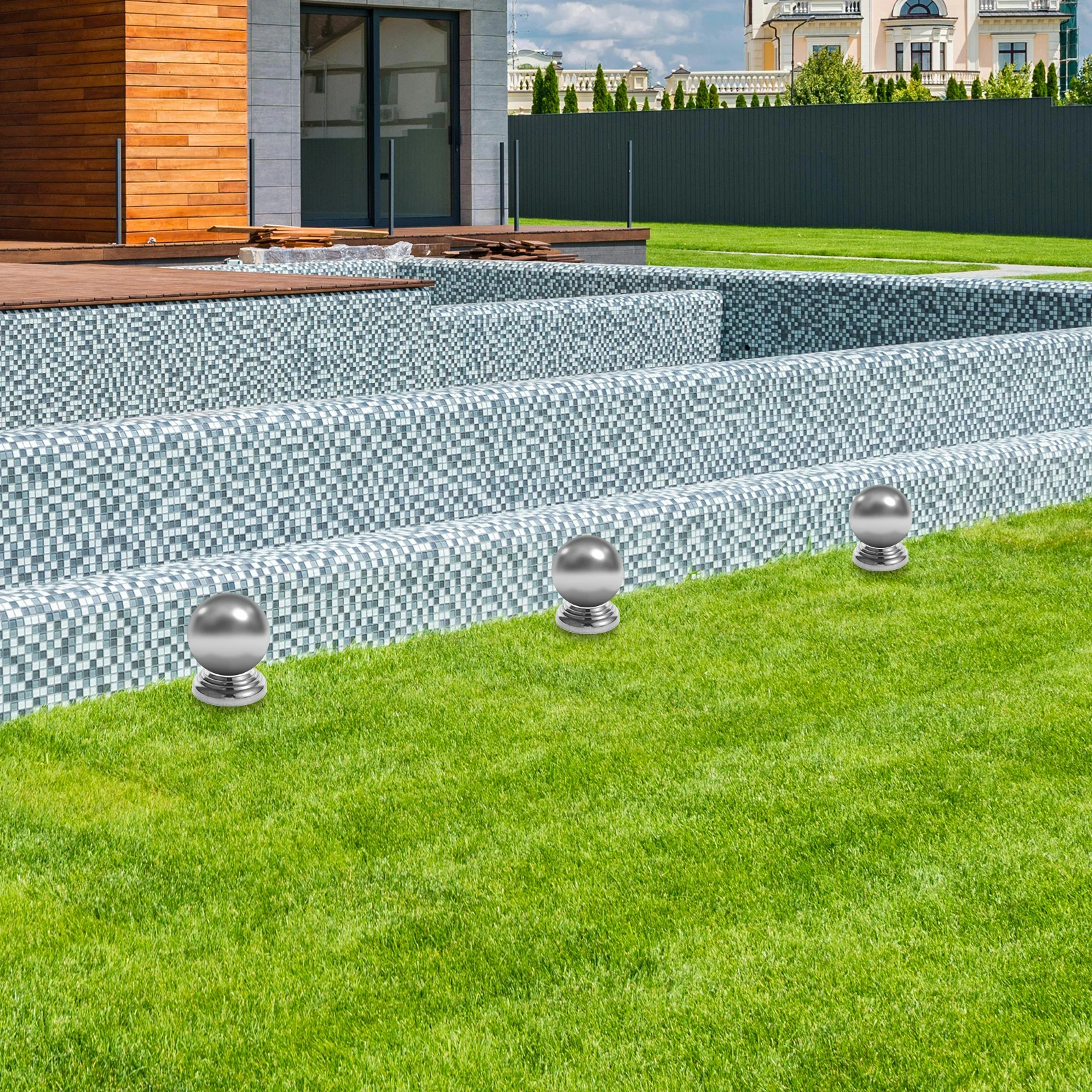 

2Pcs Garden Gazing Ball Stand Stainless Steel Sphere Base Outdoor Garden Ball Holder Metal Durable Display Base