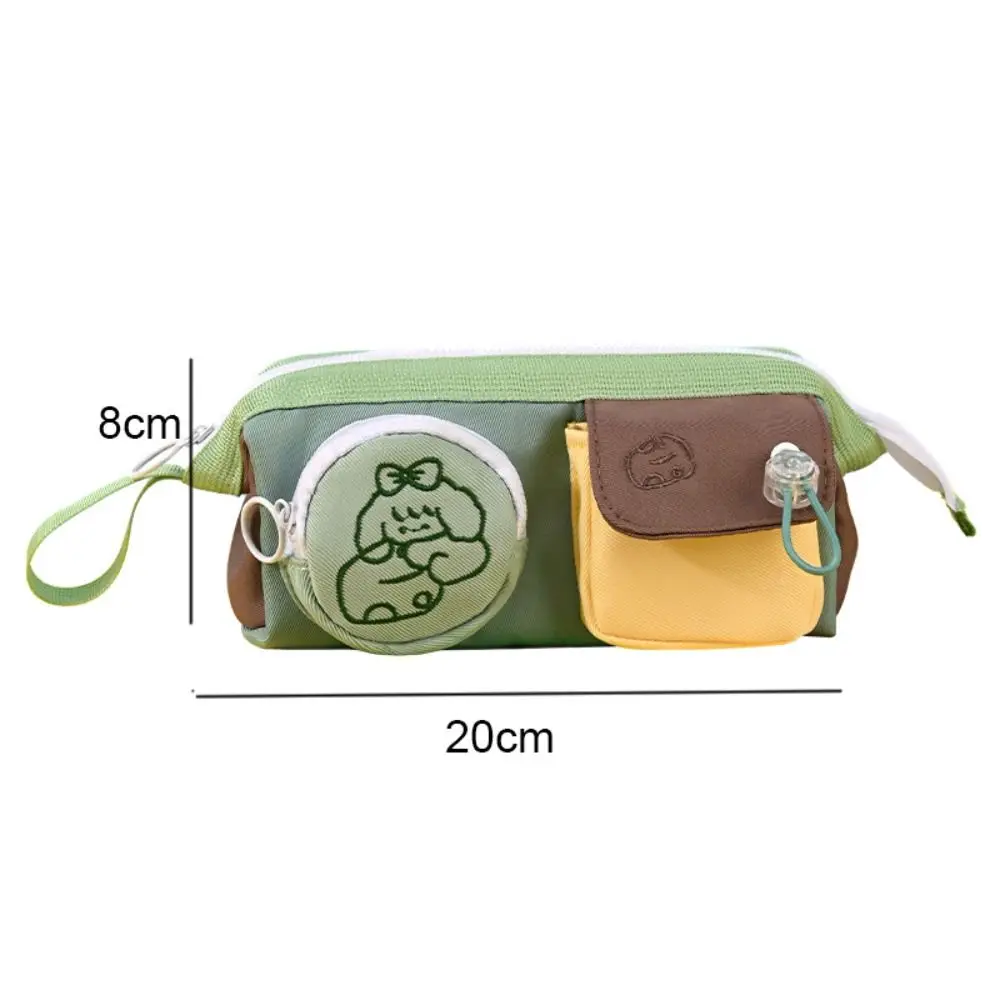 Durable Cute Pencil Bag Cartoon Simple Pencil Case Large-capacity Multifunctional Stationery Bag Elementary School Students