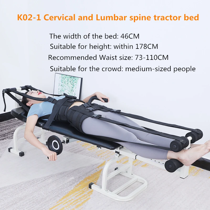 Medical Cervical Lumbar Traction Stretcher Bed Waist Tensioner Cervical Spine Retractor for Lumbar Intervertebral Disc Neck Pain