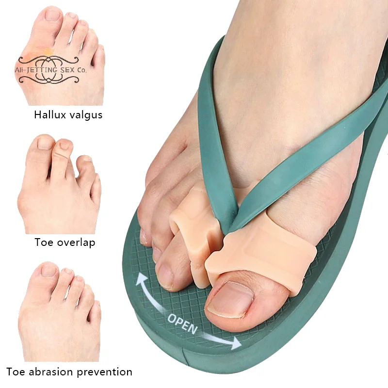 Toe Spreader SeparatorFoot Care Tool Silicone Bunion Hallux Valgus Corrector Thumb Finger Correction Straightener 1pc