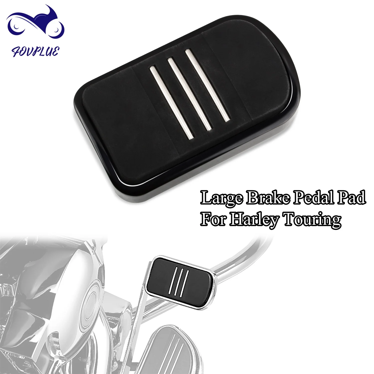 

Motorcycle Large Foot Pegs Footrest Brake Pedal Pad For Harley Touring Electra Street Glide Trike Dyna Fat Boy Softail CVO Black