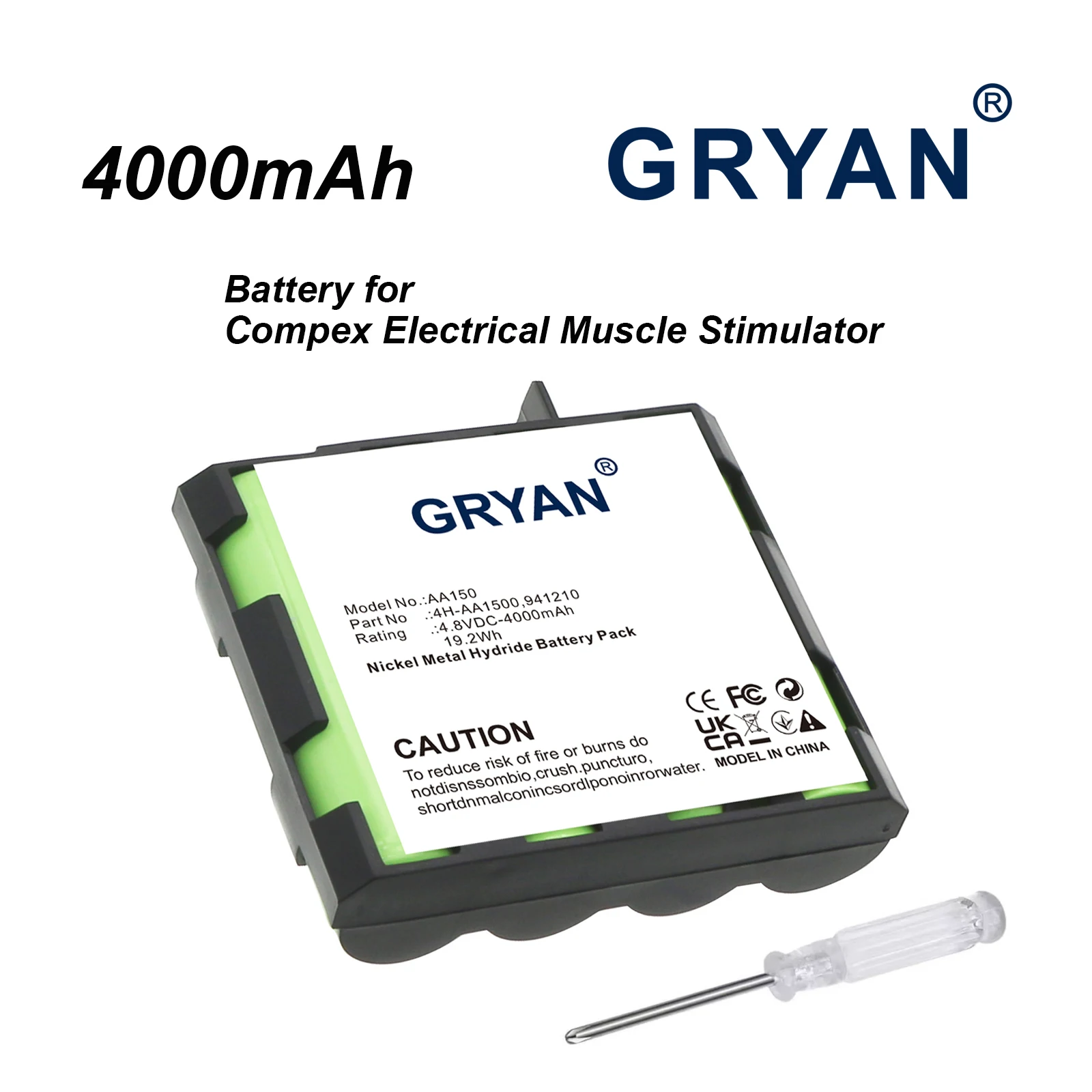 Batería para Compex Mi Sport/Performance/Enegry/Elite/Edge US,Vitality,Voor FIT SP 1,0/2,0/3,0/4,0,Physio 5,Theta 400/500/600