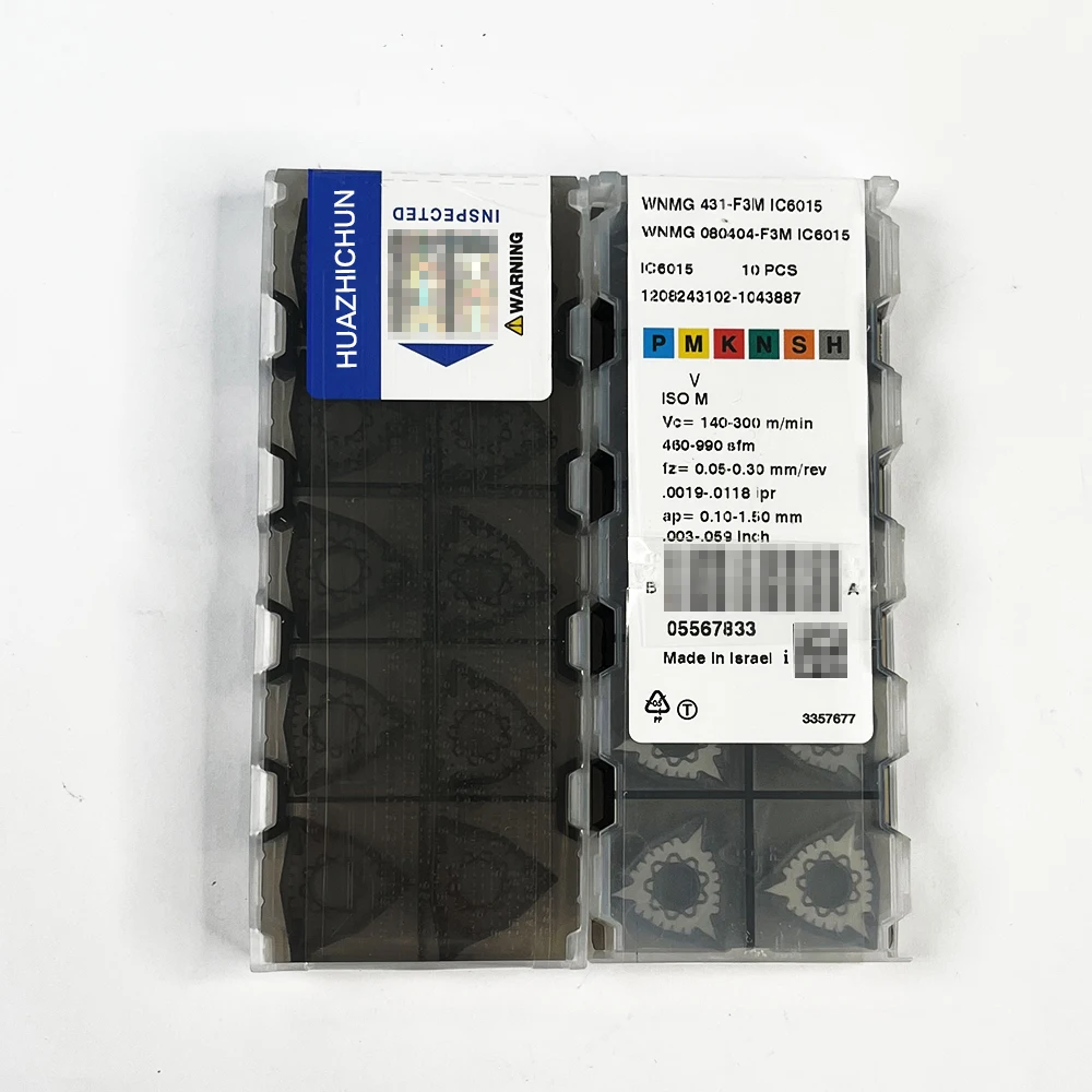 

HUAZHICHUN 10pcs WNMG 080404-F3M IC6015 Cermet Boring Turning tool Indexable Turning tool High quality Turning inserts CNC Lathe