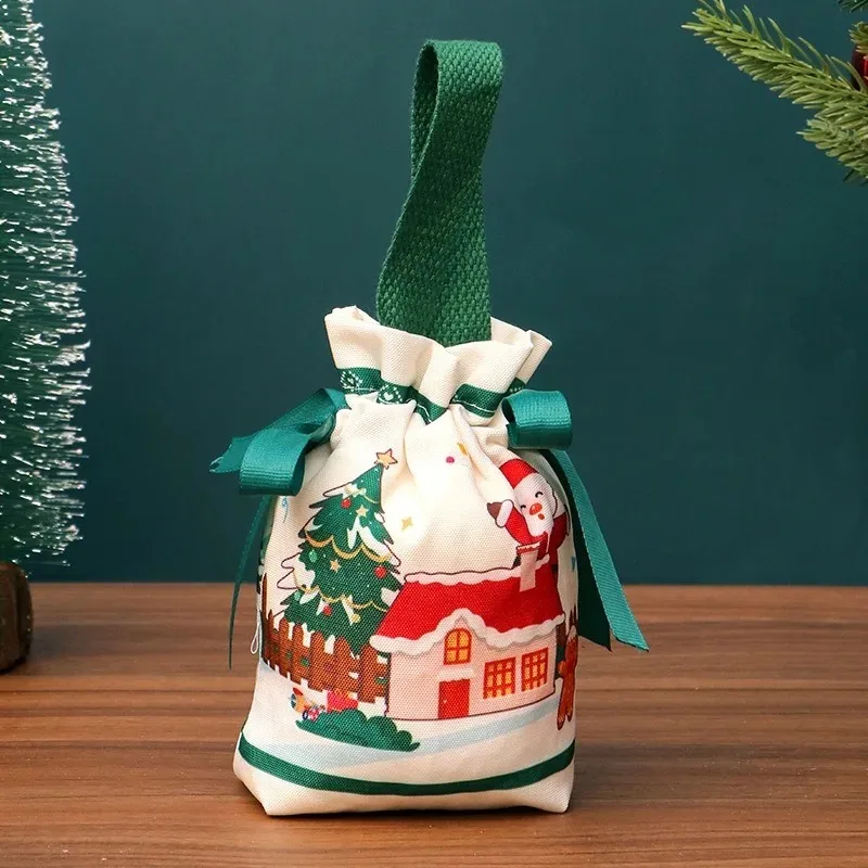 Juego de bolsas de regalo de Navidad, bolsas de dulces de terciopelo reutilizables para joyería, bodas, decoraciones para fiestas navideñas, embalaje de regalo para compradores navideños
