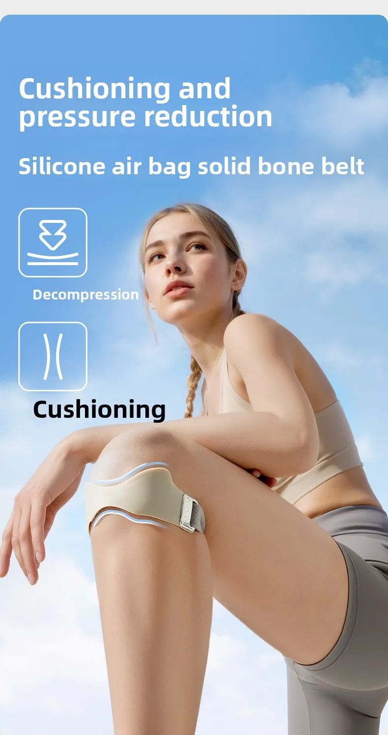 Airbag-Silikon-Patella-Gurt, Sport-Kniebandage, professionelles Kniegelenk, Anti-Verletzungen, atmungsaktive Outdoor-Übungen – Detail 4
