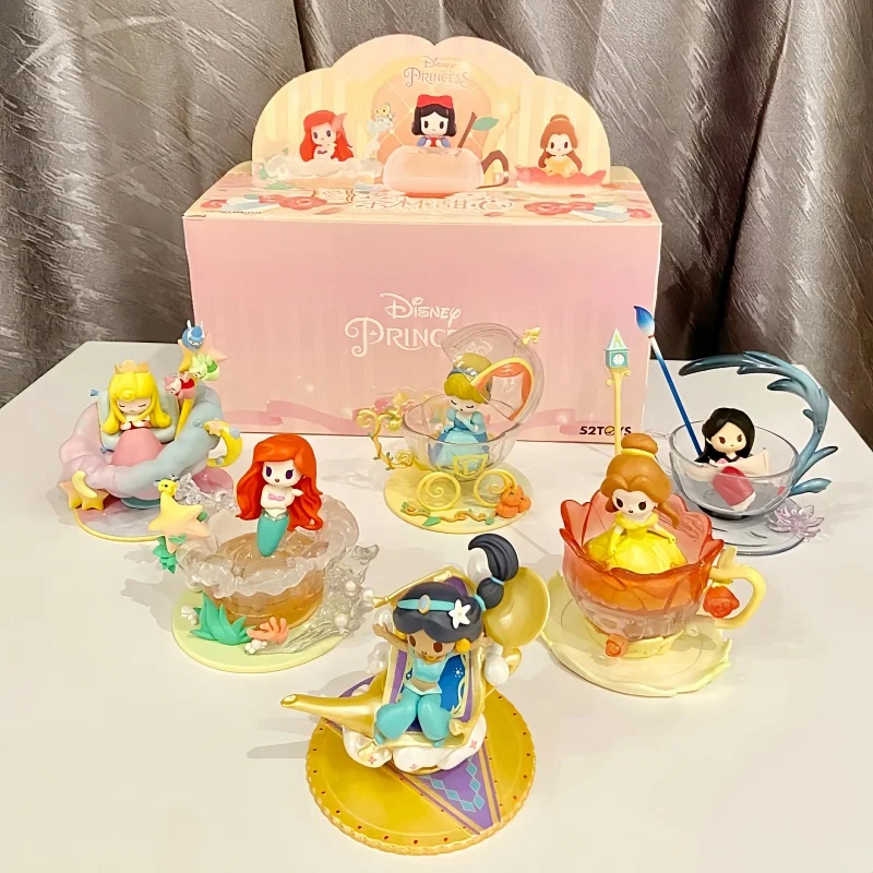 Disney Princess D-baby Series Action Figure Doll Toys Jasmine Belle Snow White Aurora Ariel Toys Decoration Girls Gifts Toy