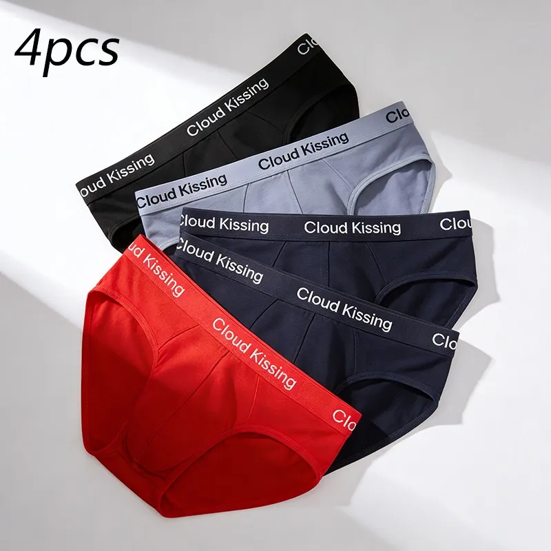 

4-piece/set fashionable men's comfortable solid color underwear plus size men's underwear sexy and trendy men's underwear