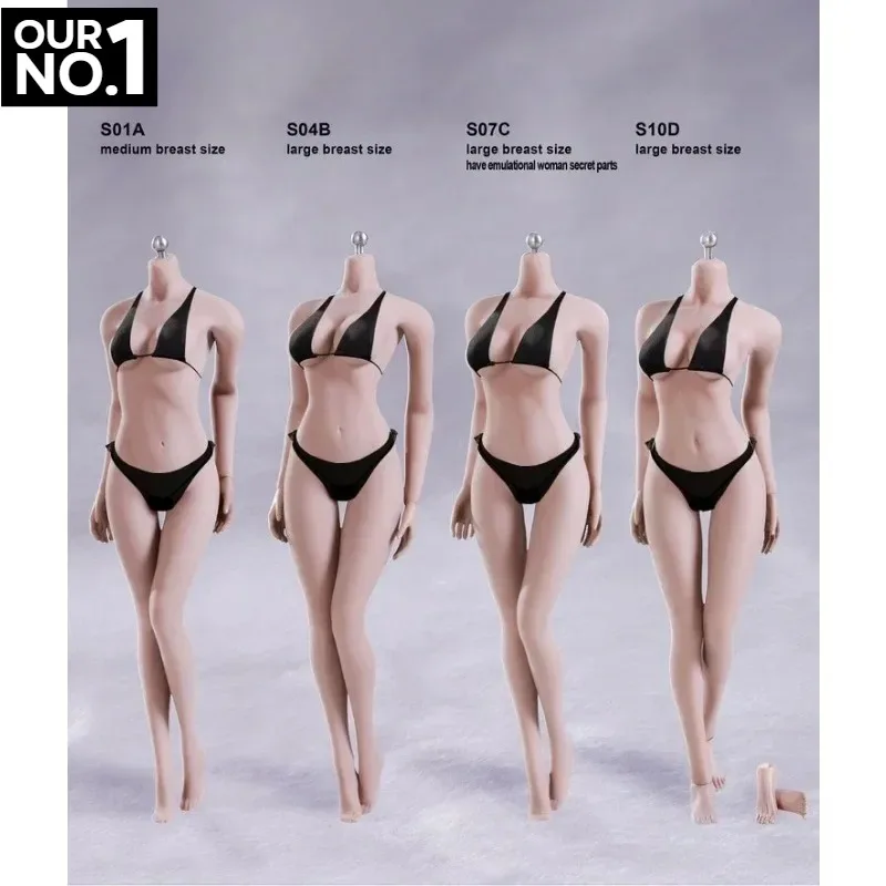 S01A S04B S07C S10D 1/6 مقياس الفولاذ المقاوم للصدأ أنثى الجندي سلس دمية الجسم ل 12 بوصة عمل الشكل شاحب/Suntan الجلد الجسم نموذج #2