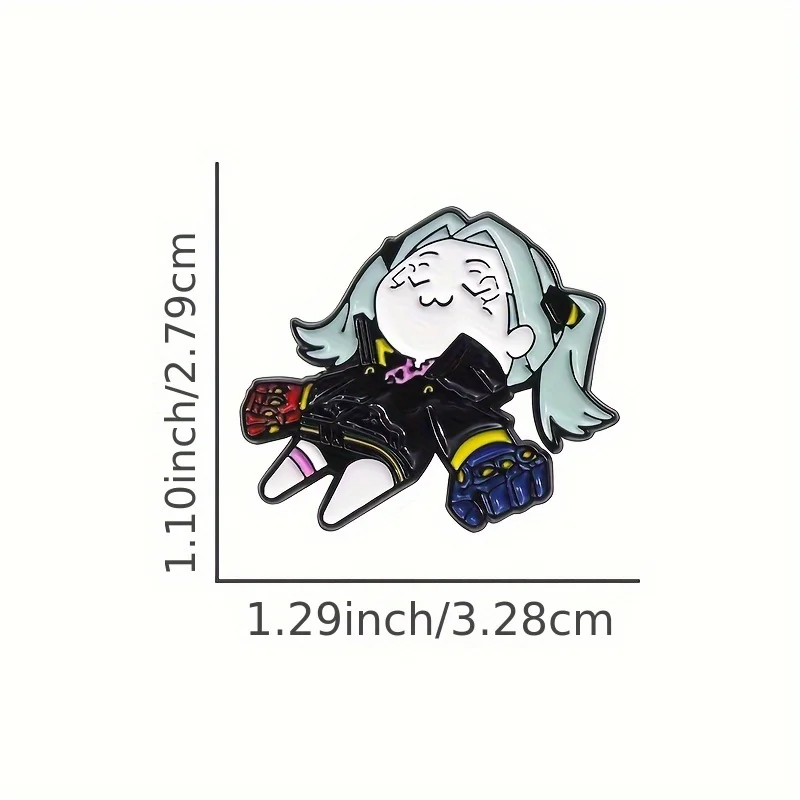 Cyberpunk Edgerunners Rebecca 2077 Cute Pins Enamel – Metal Brooch Anime Badge for Jackets, Bags, Hats, Fashion Accessories