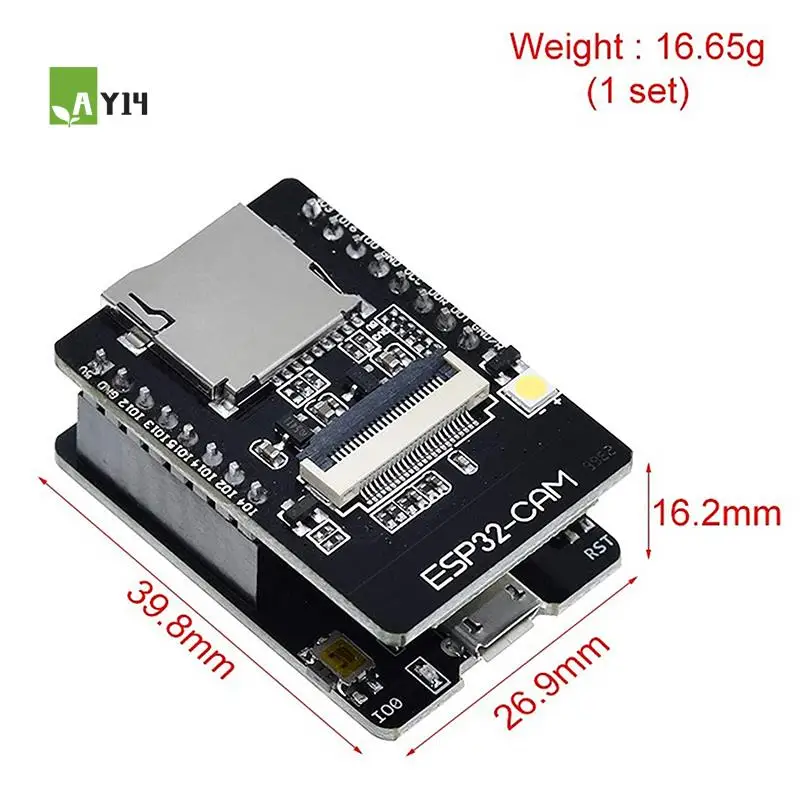 

AY14 -4-Pack ESP32-CAM Wifi Bluetooth Board ESP32-CAM-MB Micro-USB To Serial Port CH340G With OV2640 2MP Camera Module