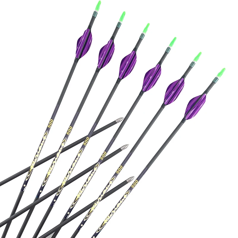 

Carbon Arrow Shooting Carbon Bow Arrow Shaft 30inch ID4.2mm Spine300 340 400 500 600 700 800 900 Spin Wings Vanes Hunting 12Pcs