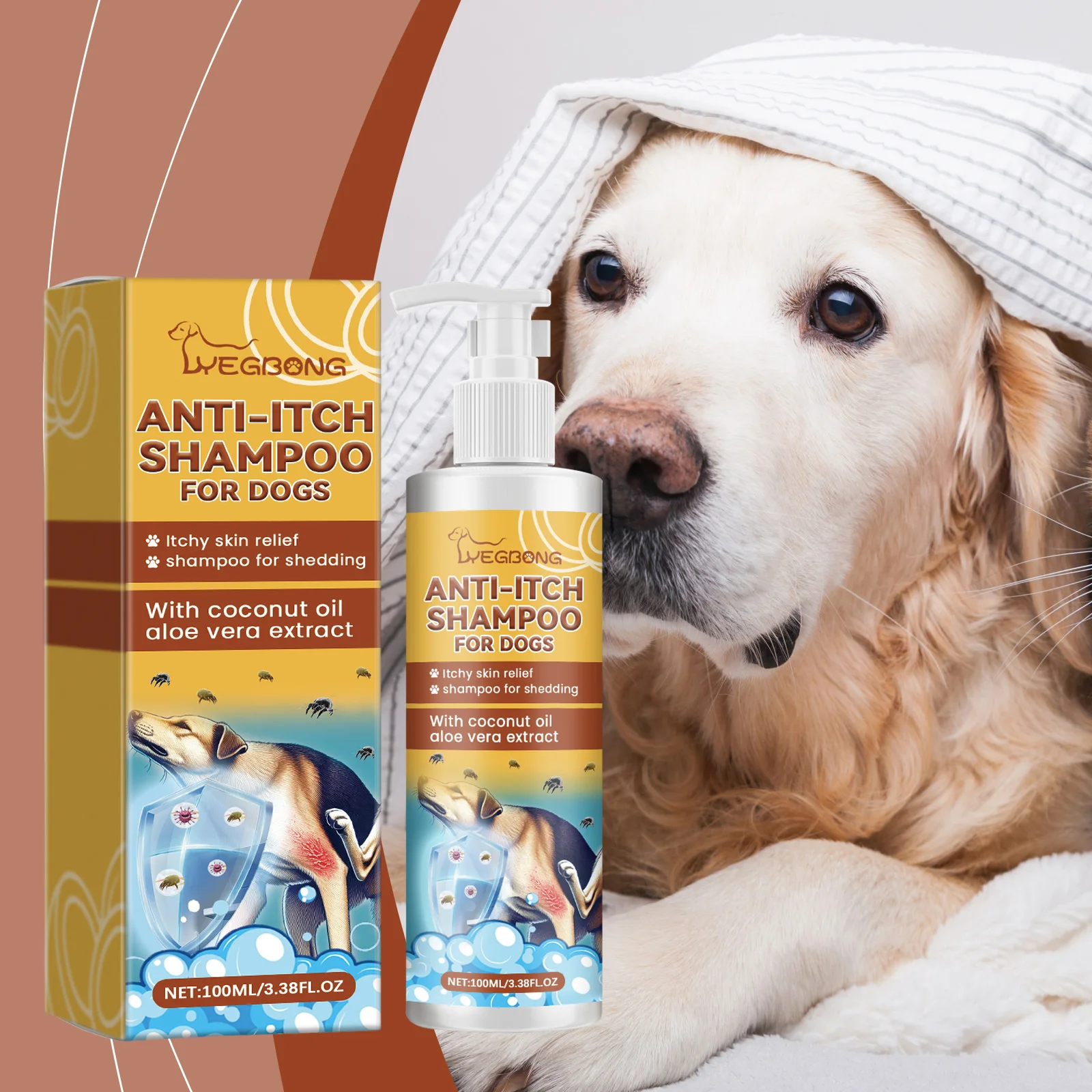 Dog Shampoo Conditioner Moisturizing for Sensitive Skin PH Balanced Anti Itching Flea Killer Dirt Mite Removal Pet Cleaning Foam
