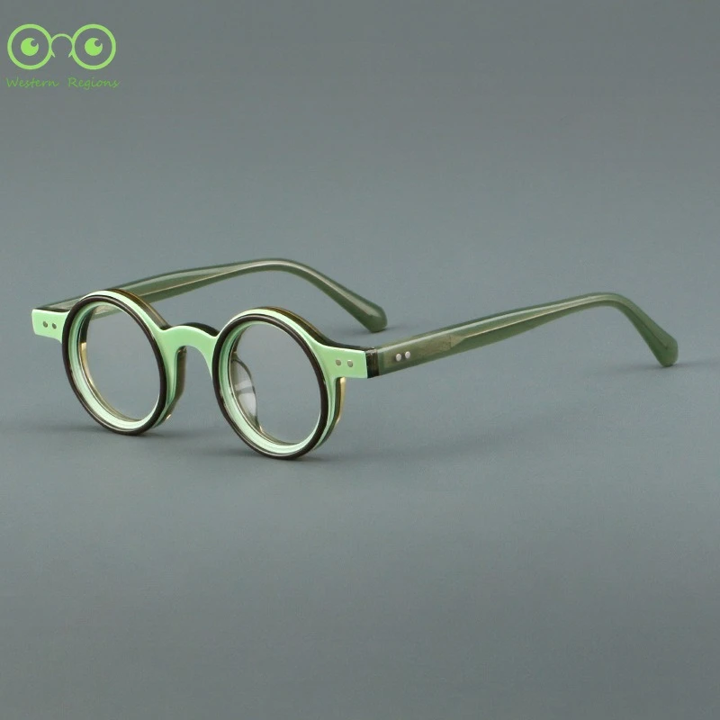 

2026 New High-Quality Fashionable Women Trendy Handmade Acetate Retro Men Round Personalized Literary Casual Eyeglass Frames