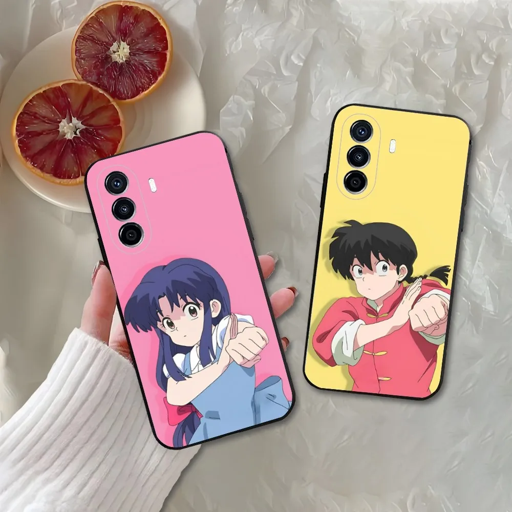 R-ranma C-cartoon Phone Case For Huawei Mate P10 P20 P30 P40 P50 Smart Z Honor 50 60 70 Pro Lite Black Case