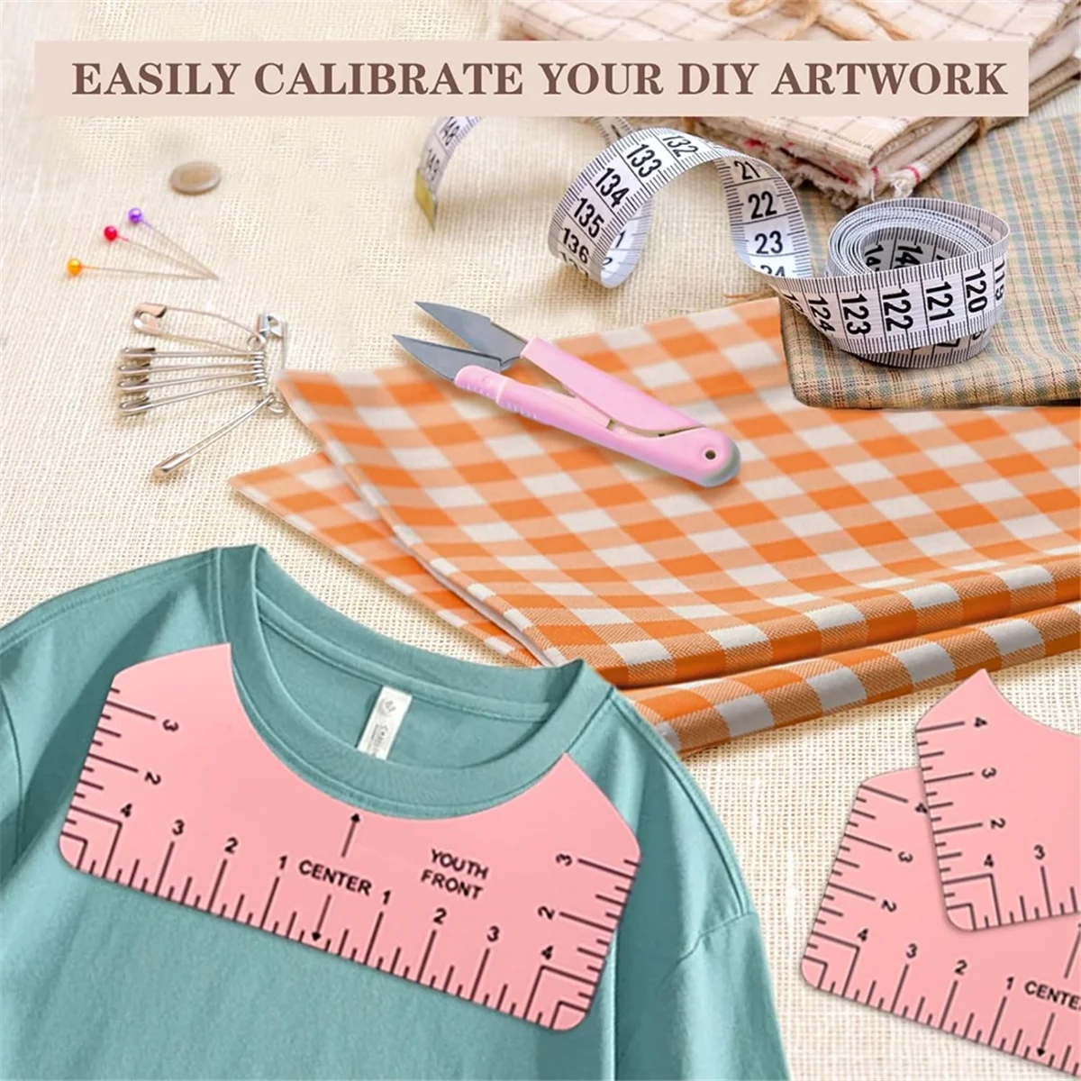 

SSR Universal Shirt Alignment Guides Shirt Placement Tools with Fabric Placement Tools for Heat Transfer Vinyl