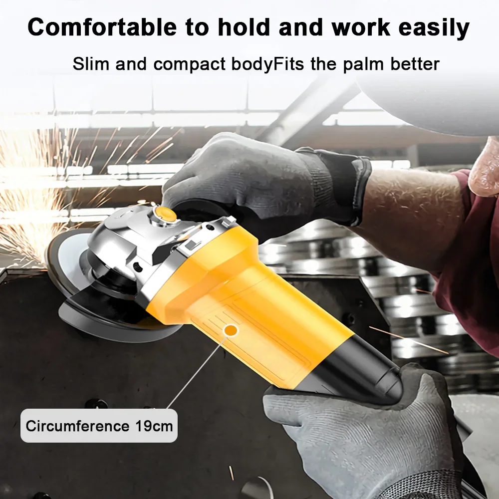 Electric Angle Grinder 125mm 1050w 6-Variable Speed 11000RPM Grinding Machine for Grinding Cutting Metal Angular Power Tool Diy