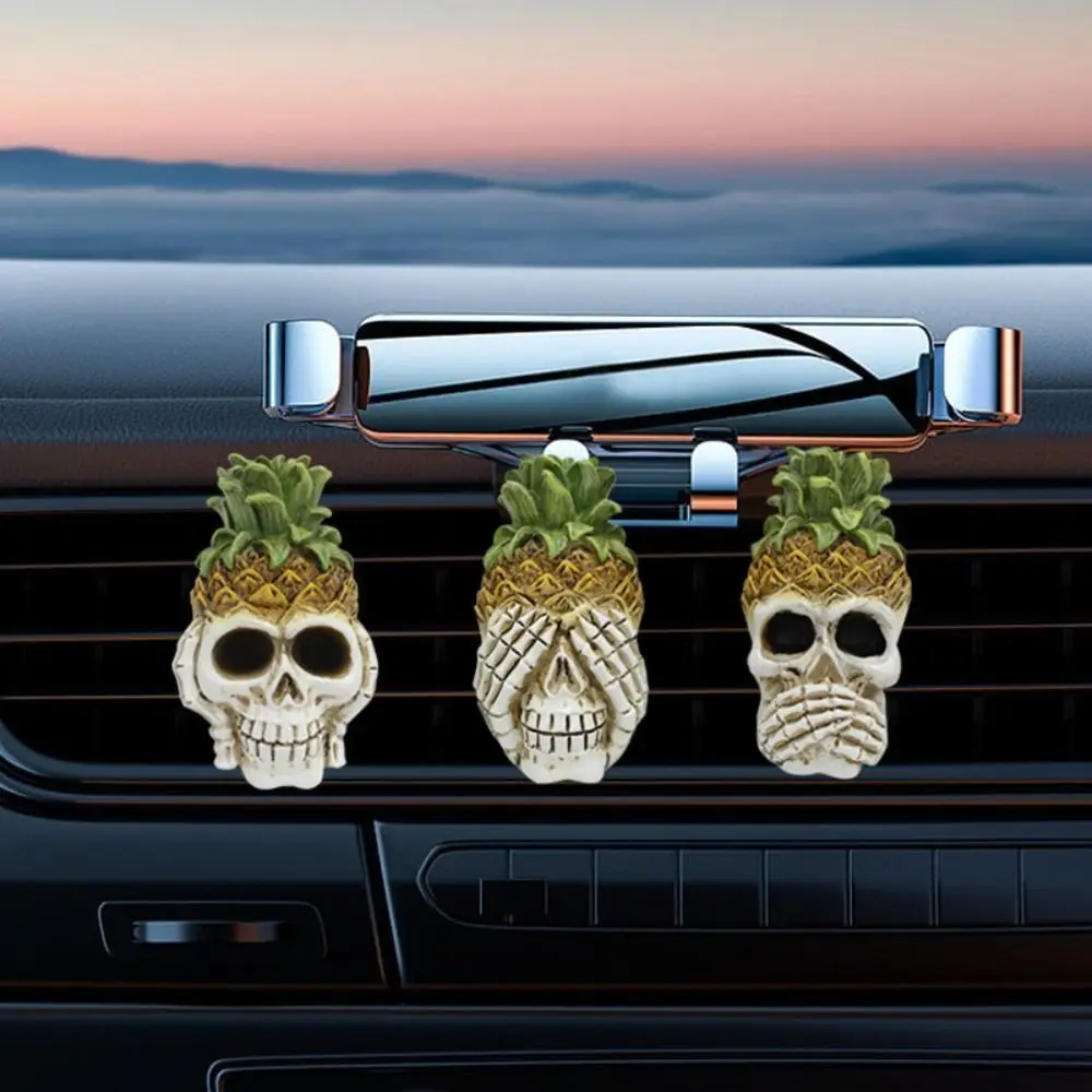 Don't Listen,Don't Say,Don't Look Car Perfume Clip Aromatherapy Fragrant Expanding Car Air Freshener Pineapple Skull Cartoon