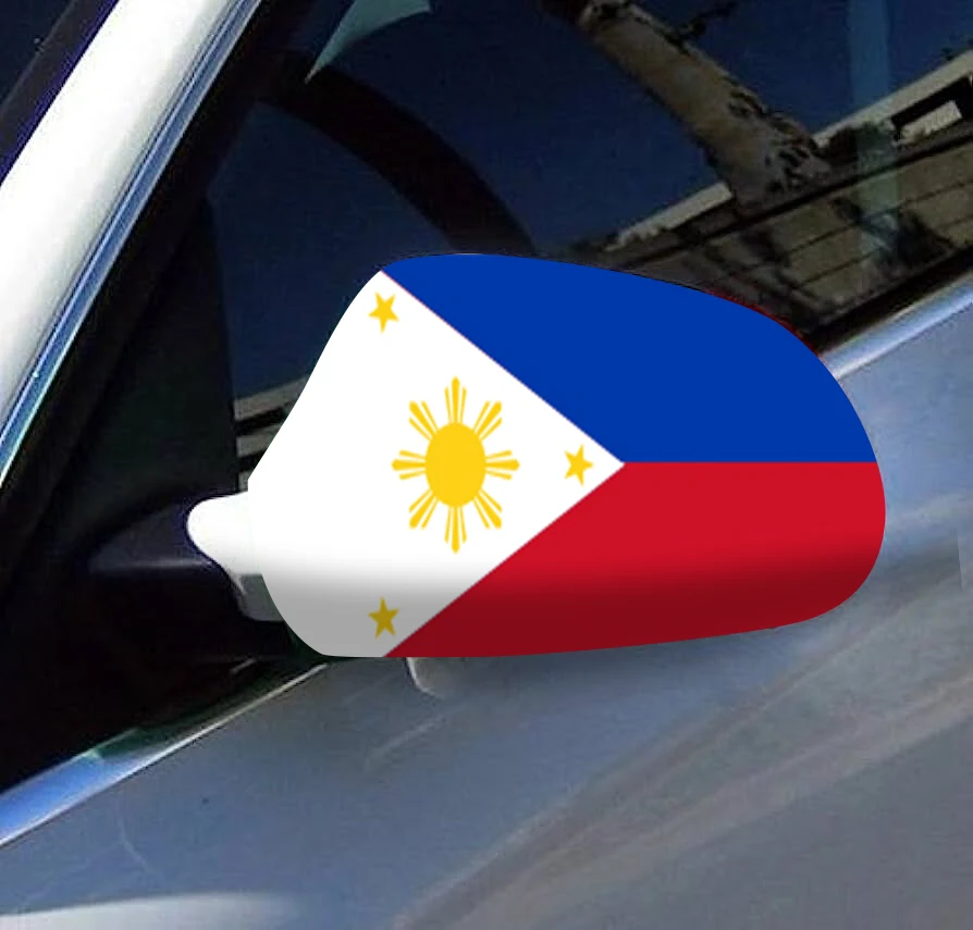 Directly Delivery 2 Pcs Free Size Four-way stretch fabric the Philippines Flags Car Mirror Cover