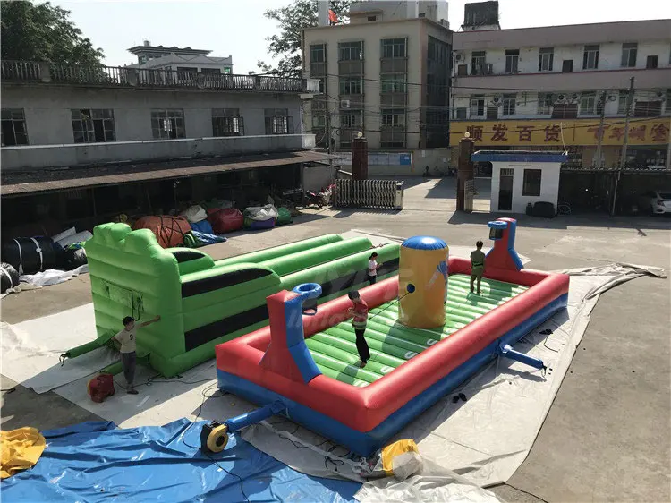 New Colorful Factory Price Bungee Inflatable Rugby Run Shoot Games 10m Long