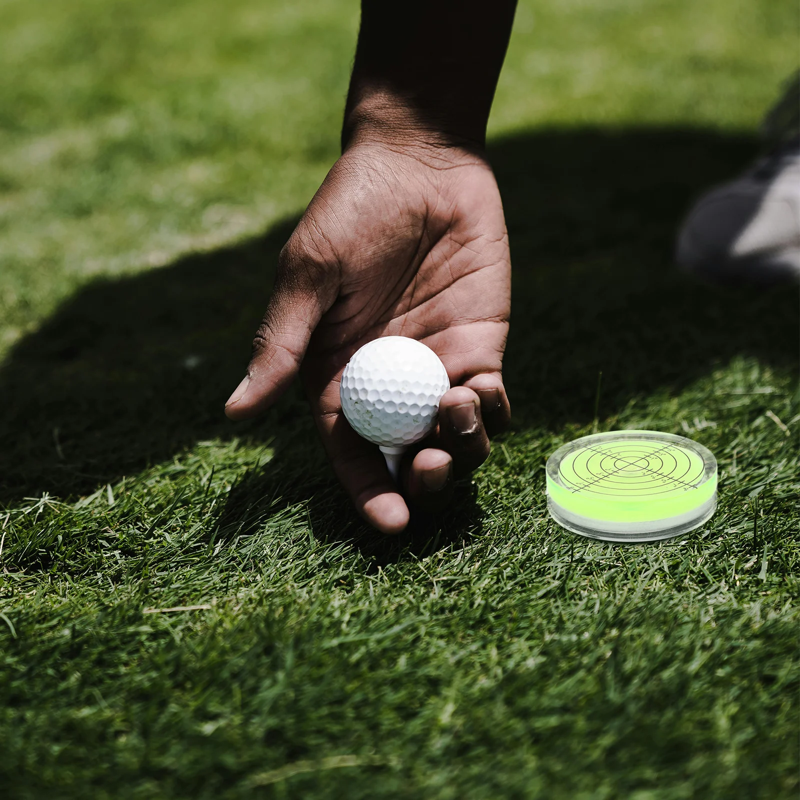 علامة كرة الجولف المستديرة على مستوى الفقاعات، بلاستيك مدمج خفيف الوزن وعالي الدقة، علامات كرة الجولف المحمولة