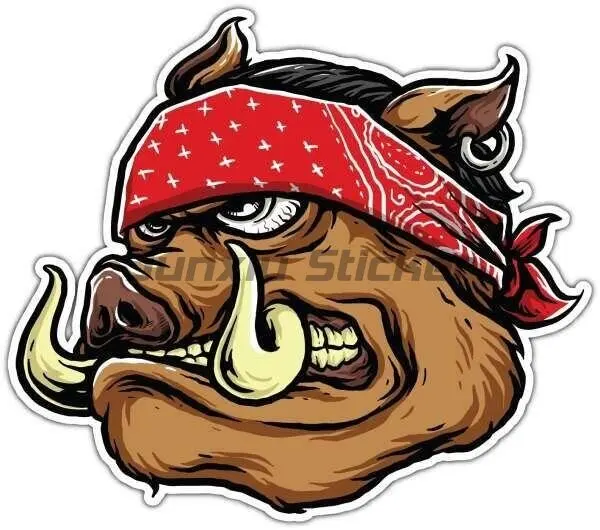 

Funny Car Sticker Fierce Wild Boar Vinyl Sticker Car Decoration Decal Waterproof Cover Scratches