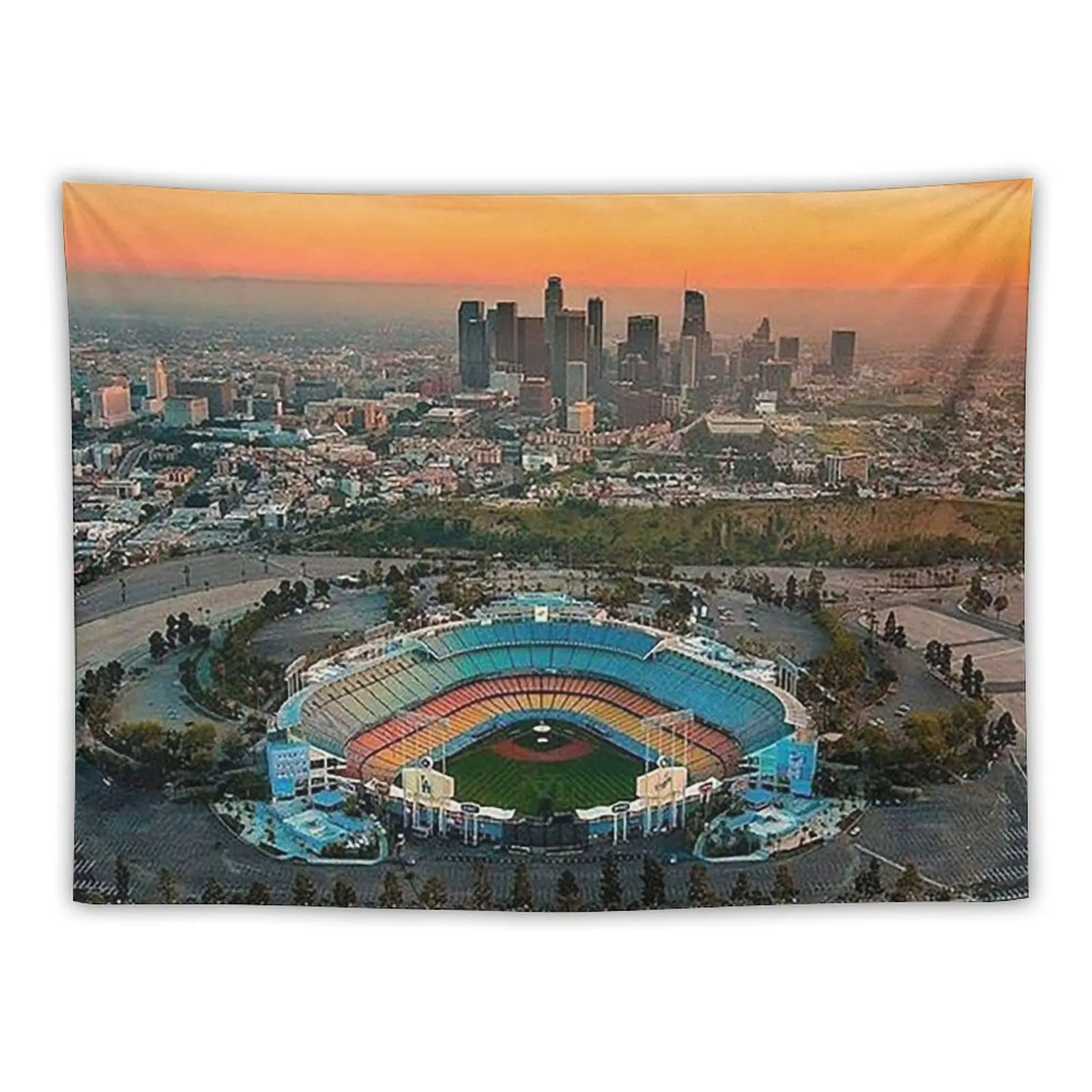 Dodger Stadium, Los Angeles Baseball Stadium, Old Ballparks, Bleacher Bums, Chavez Ravine Tapestry Custom Tapestry