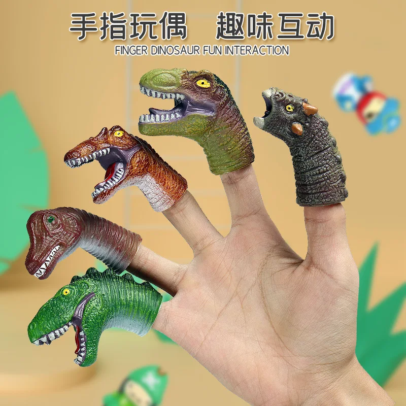 Dinosaur Tyrannosaurus Rex Animal Finger Puppet Toy Soft Rubber Dinosaur Suit