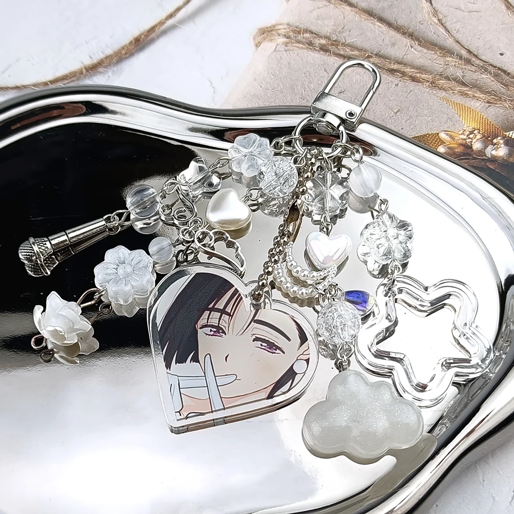 Acrylic Key Chain For Q-Version Heart Ornaments Alien Stage Same Style Mizi And Sua Keychains Accessory Christmas Gifts