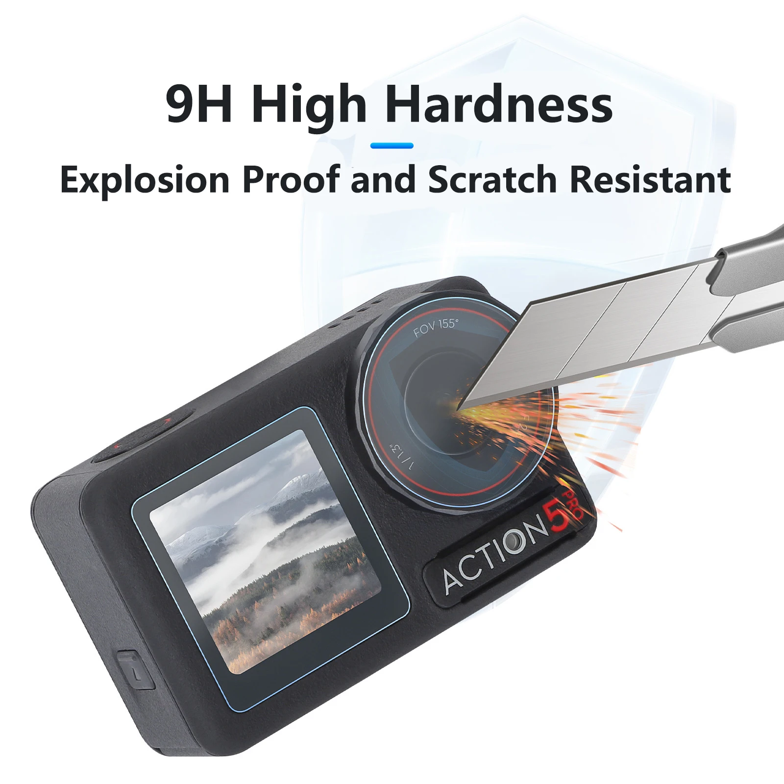 DJI 액션 5 용 강화 유리 스크린, 보호대 필름 렌즈 보호 커버, DJI OSMO 액션 5 프로 액션 카메라 액세서리