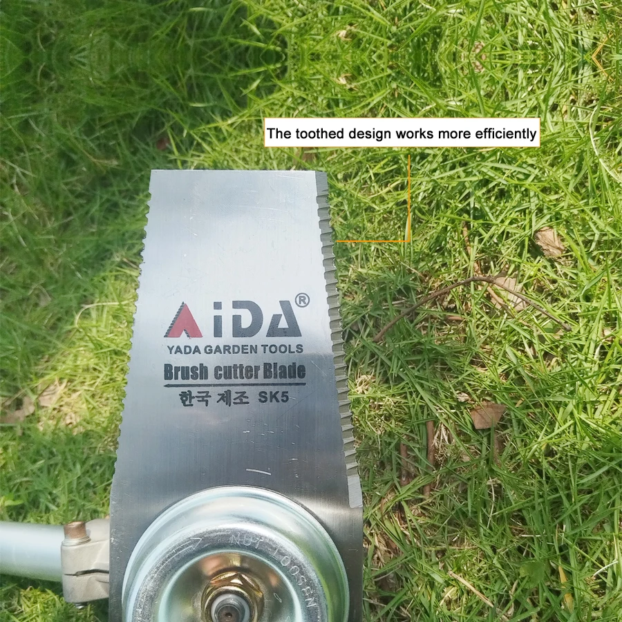 12-Inch White Diamond-Shaped Brush Cutter Blade with Teeth, Includes 2 Accessories, Mounting Holes 1 Inch/2.54 Cm, Easy to Install
