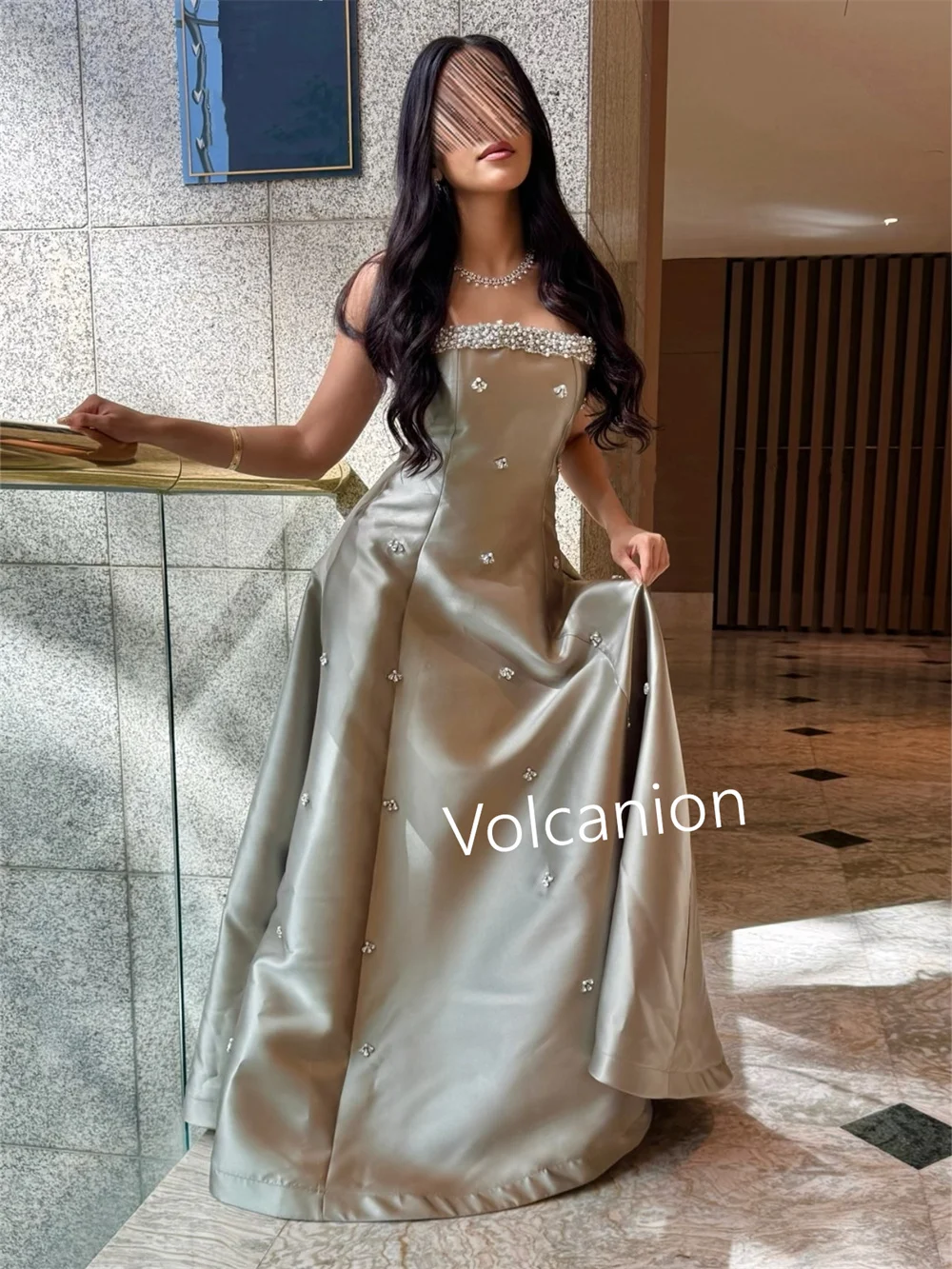 Длинные платья трапециевидной формы без бретелек Charmeuse с бисером и блестками по индивидуальному заказу, вечернее, элегантное, современный стиль