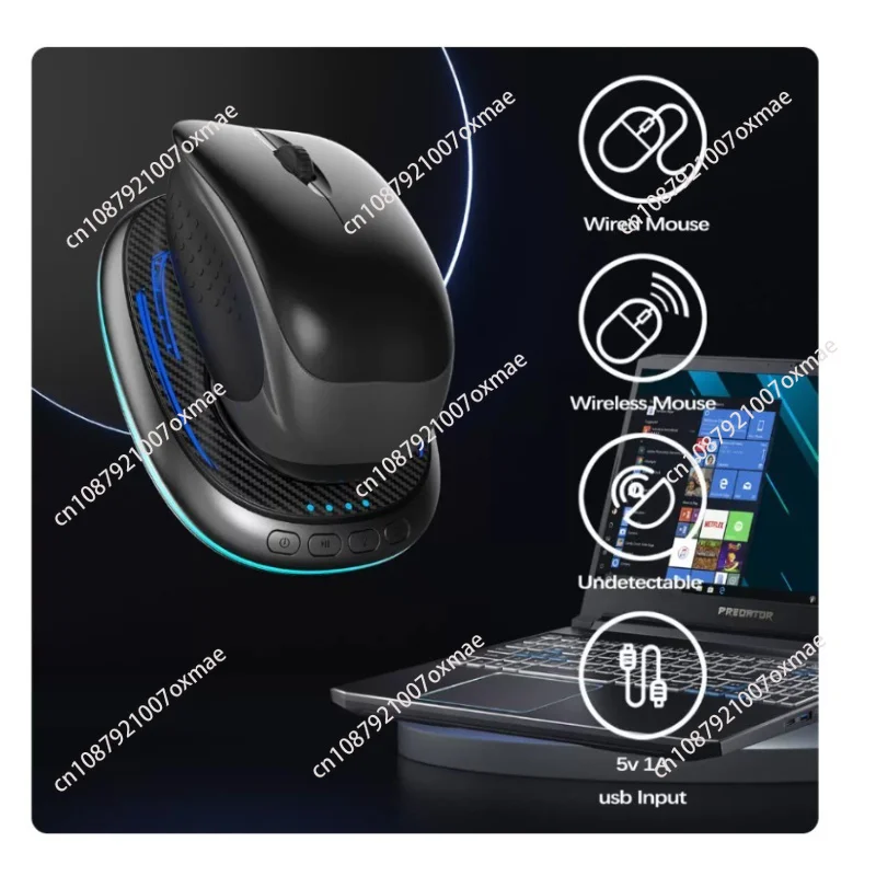 Mouse Mover with Timer, Silent Jiggler with ON/Off Switch, Keep Computer Active-Black