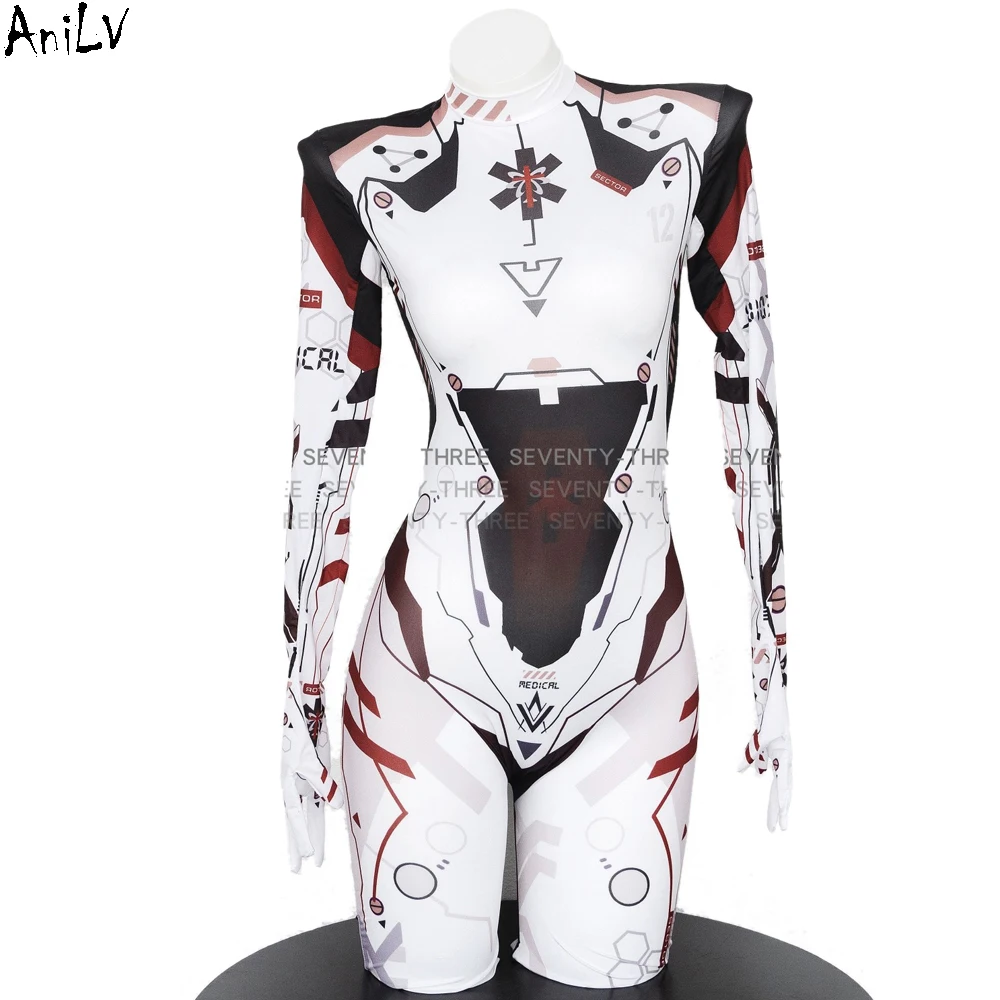 AniLV-Fantasia de Cosplay Anime para Mulheres, Combate Mecânico, Roupas Mecha, Mundo Virtual, Bodysuit Punk Apertado, Body Stocking, Girl Game