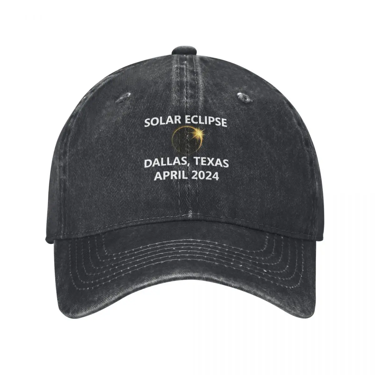 Total Solar Eclipse Dallas Texas TX 2024 T-Shirt America City State Town Gift Baseball Cap Vintage Trucker Hat Men Caps Women's