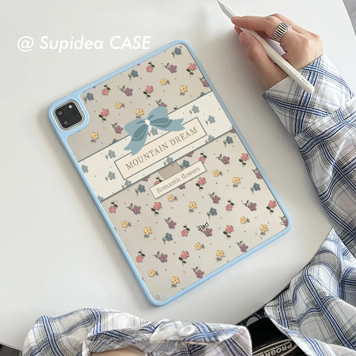 Funda para iPad Pro 13, 11.ª generación, M5, M4, 12.9, A16, 10, 8, 7, 9.ª generación, 10.ª generación, iPad Air 11, M2, M3, Mini, con diseño de lazo y flores estilo Y2K coreano