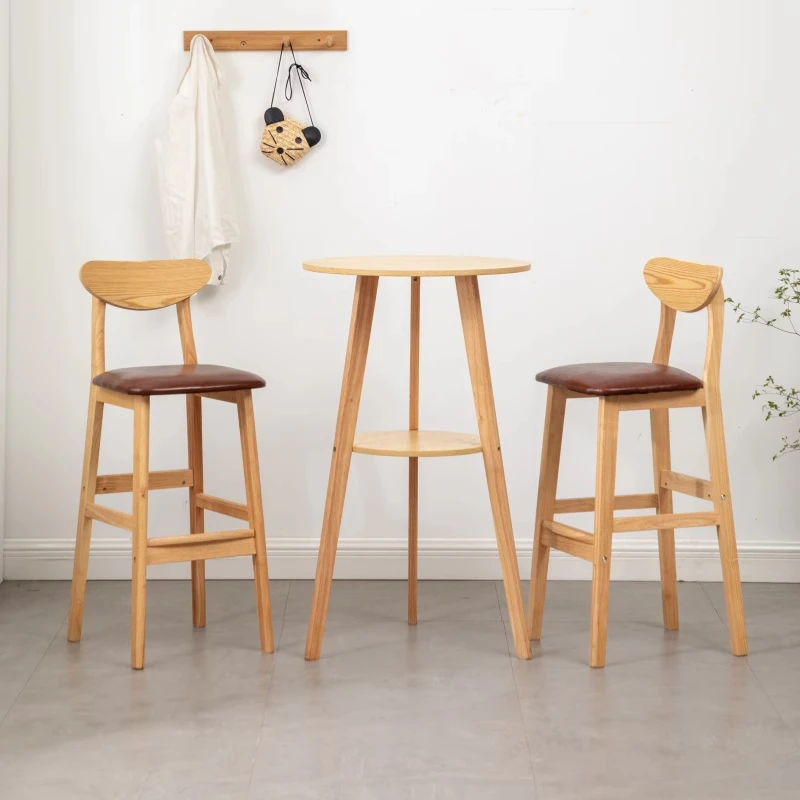 

Designer Breakfast Bar Chairs Cafe Backrest Bedroom Wooden Commercial Dining Reception Desk Bar Chairs Banqueta Modern Furniture