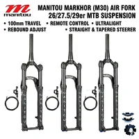 Manitou Markhor M30 horquilla de aire 26/27, 5/29er MTB suspensión horquilla 100mm viaje Control remoto rebote ajustar ultraligero