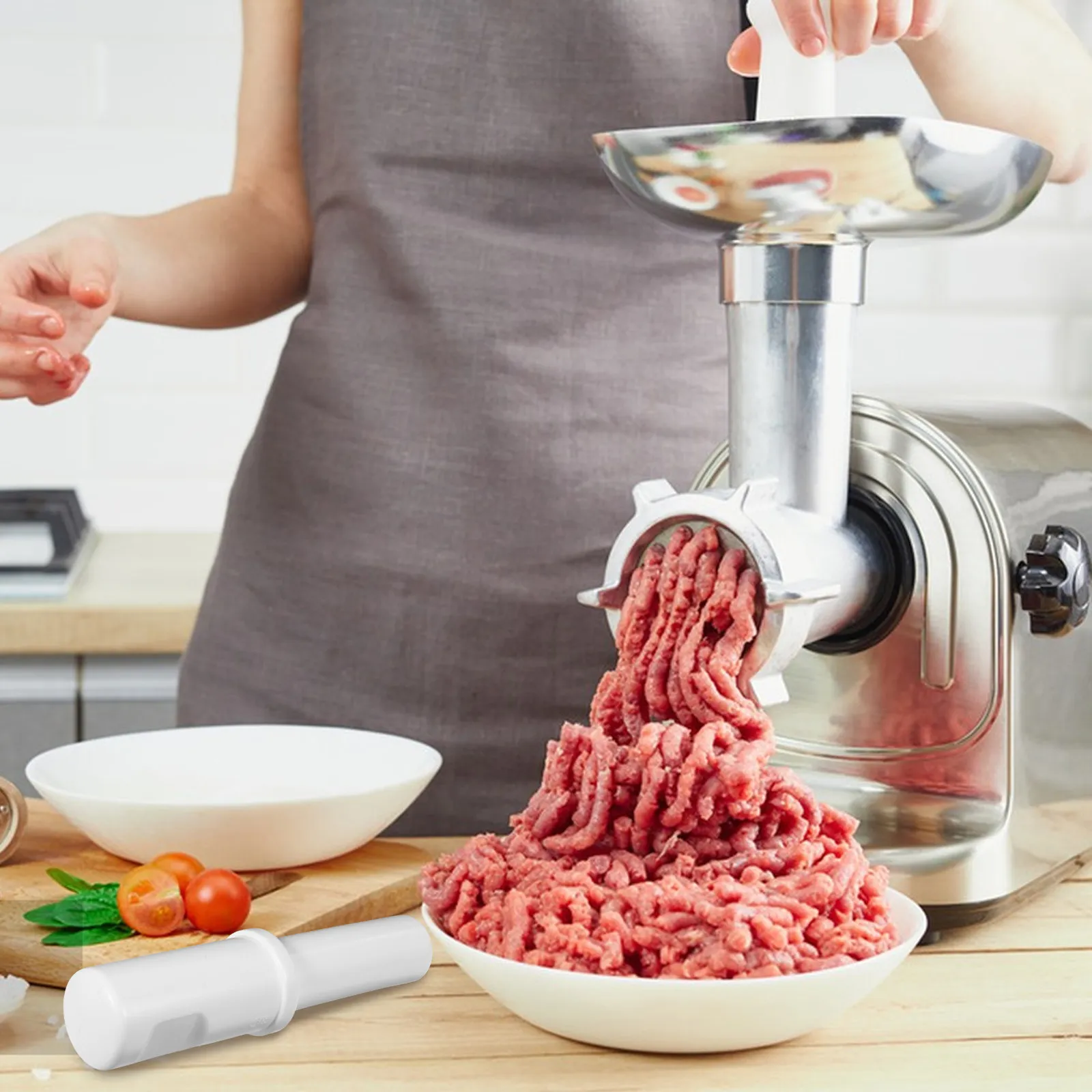 2Pcs Plastic Meat Grinder Pusher Tool Universal Food Tamper for Grinder Sausage Stuffer Kitchen Replacement Part Grind Aid