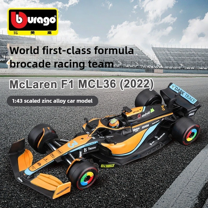 

Bburago 1:43 McLaren F1 MCL36 2022 Australian Grand Prix GP #3 Ricciardo #4 Norris Alloy Car Model Vehicle Die-cast Racing Toy