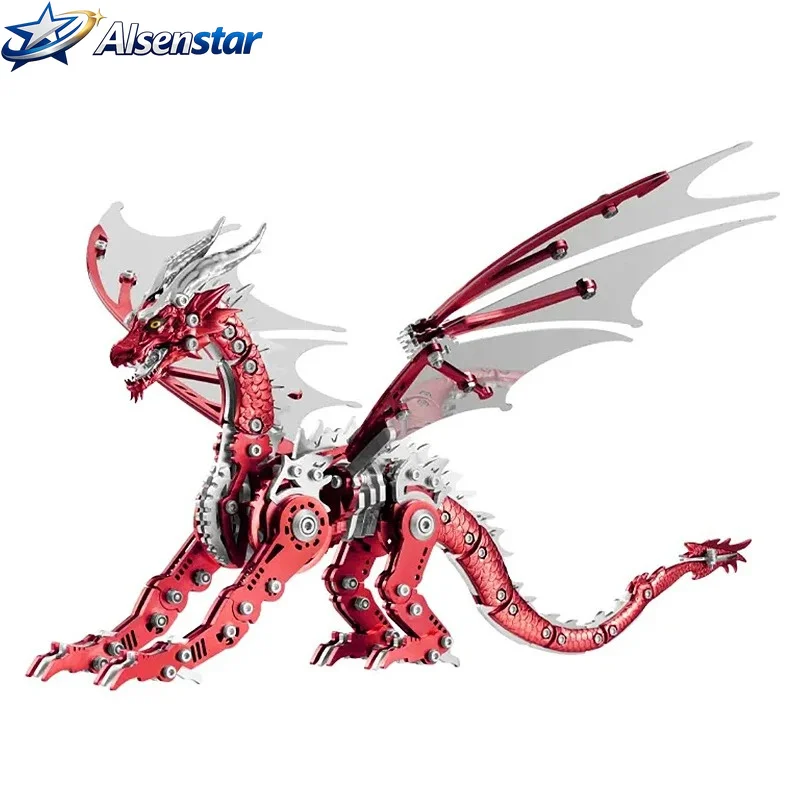 

3D Dragon Metal Puzzle Adult Edition Steampunk Mechanical DIY Assembly Model Kit Steel Warcraft Assembly Handmade Toy