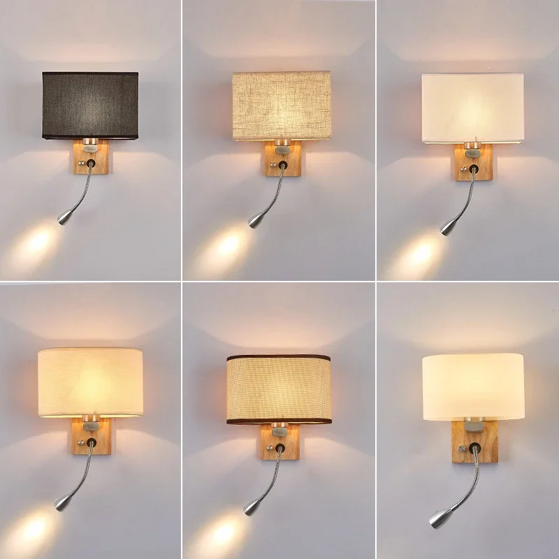 

Modern Designer Wood Iron LED Wall Lamp for Living Room Bedroom Bedside Lighting Background Corridor Sconce Decor Nightlight