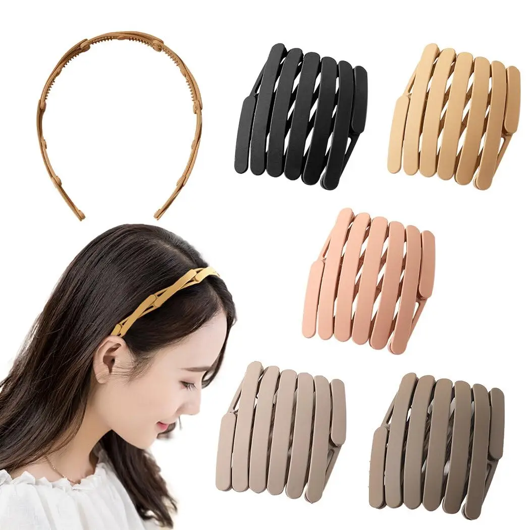 

Folding Headband Matte Lightweight Hairbands Versatile Foldable Plastic Headbands for Daily Wear Hair Accessories for Women