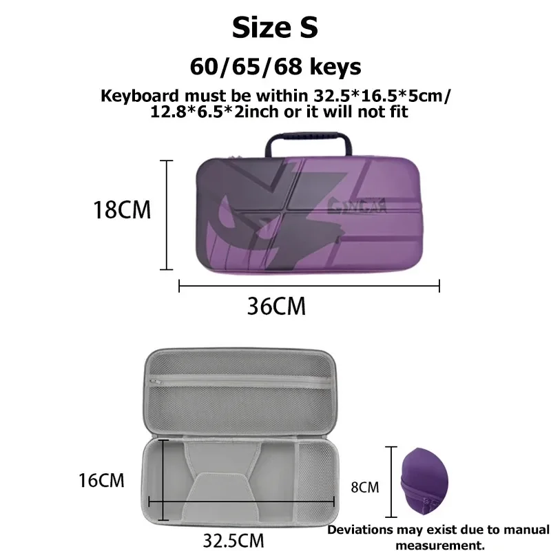 68% 75% 98% Mechanical Keyboard Shockproof Portable Travel Case With Mesh Pocket For  Cable Charger Protective Carry Bag