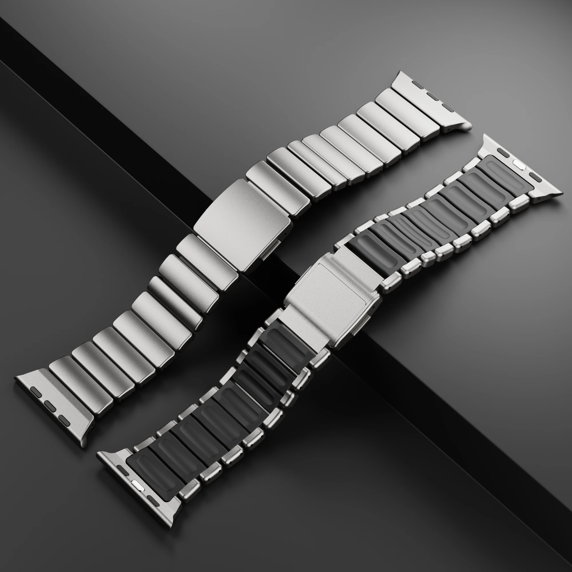 Bracelet en titane et silicone pour Apple Watch Ultra 3/2/1 49mm S11 46mm, bracelet magnétique de luxe pour séries 10 9 8 7 SE 3 44/45mm
