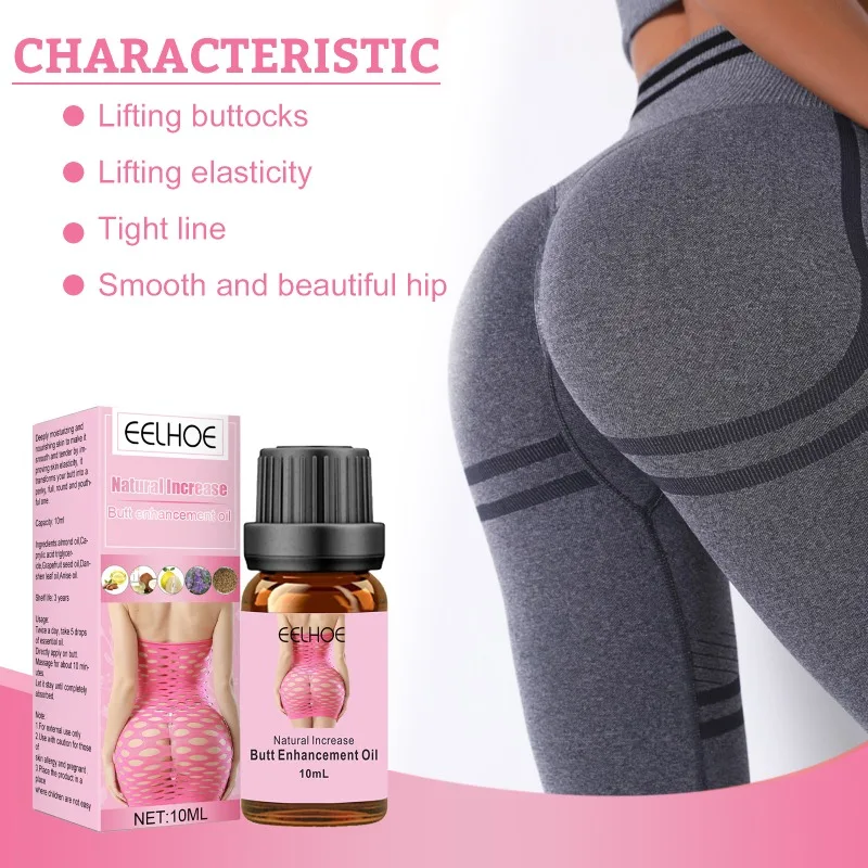 Óleo essencial para mulheres, potenciador de bumbum, quadril e bunda, massagem sexy, cuidados com o corpo, produtos naturais, rápido, 10ml